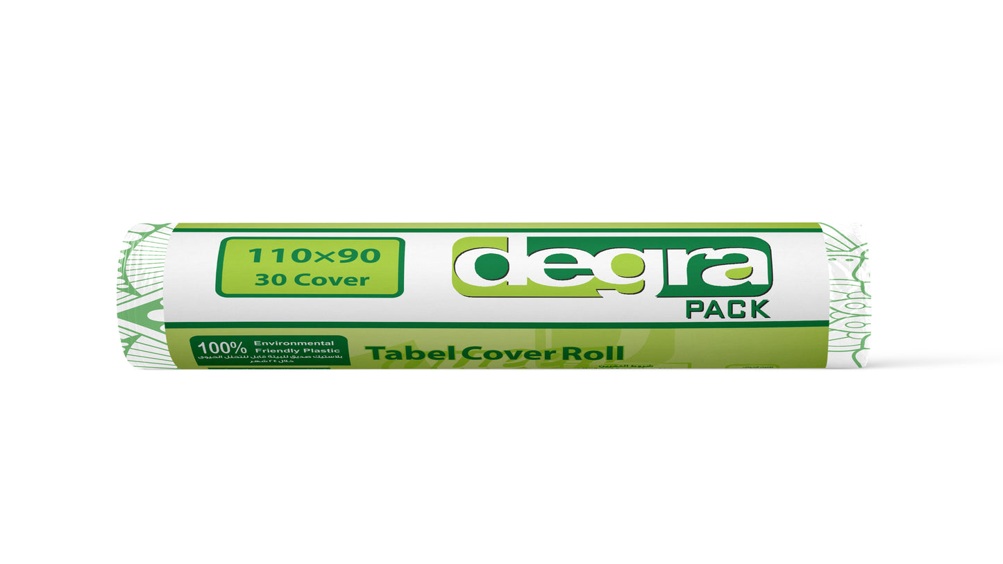 Degra Eco-Friendly table cover roll -30 Pieces -- ديجرا رول مفرش سفرة بلاستيك صديق للبيئة  - 30 مفرش