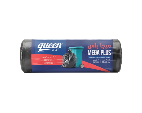 Queen Mega Plus Garbage Bags Roll - Black