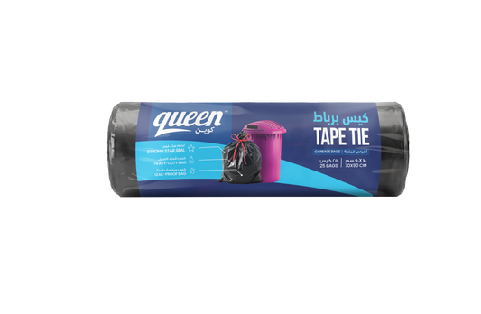 Queen Tape Tie Garbage Bags -1 Kilo-Black