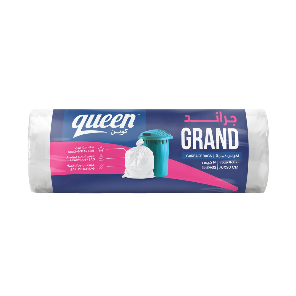 Queen Grand Garbage Bags Roll - White - 15 Bags