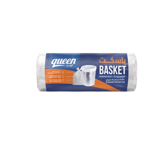 Queen White Mini Garbage Bag Roll - 18 Bags