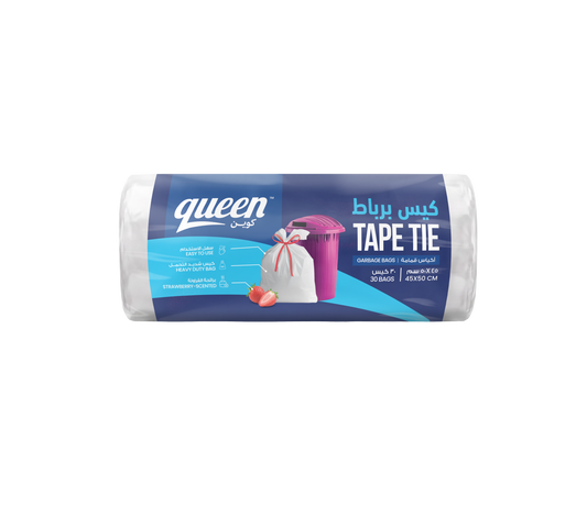 Queen Tape Tie Garbage Bags - Strawberry Scented - 30 Bags