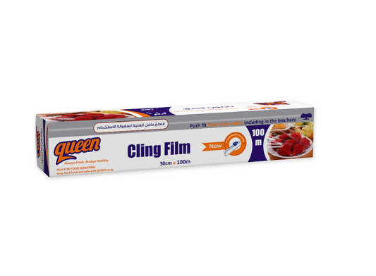 Queen Food Cling Film with Cutter - كوين رول تغليف غذائي بقاطع