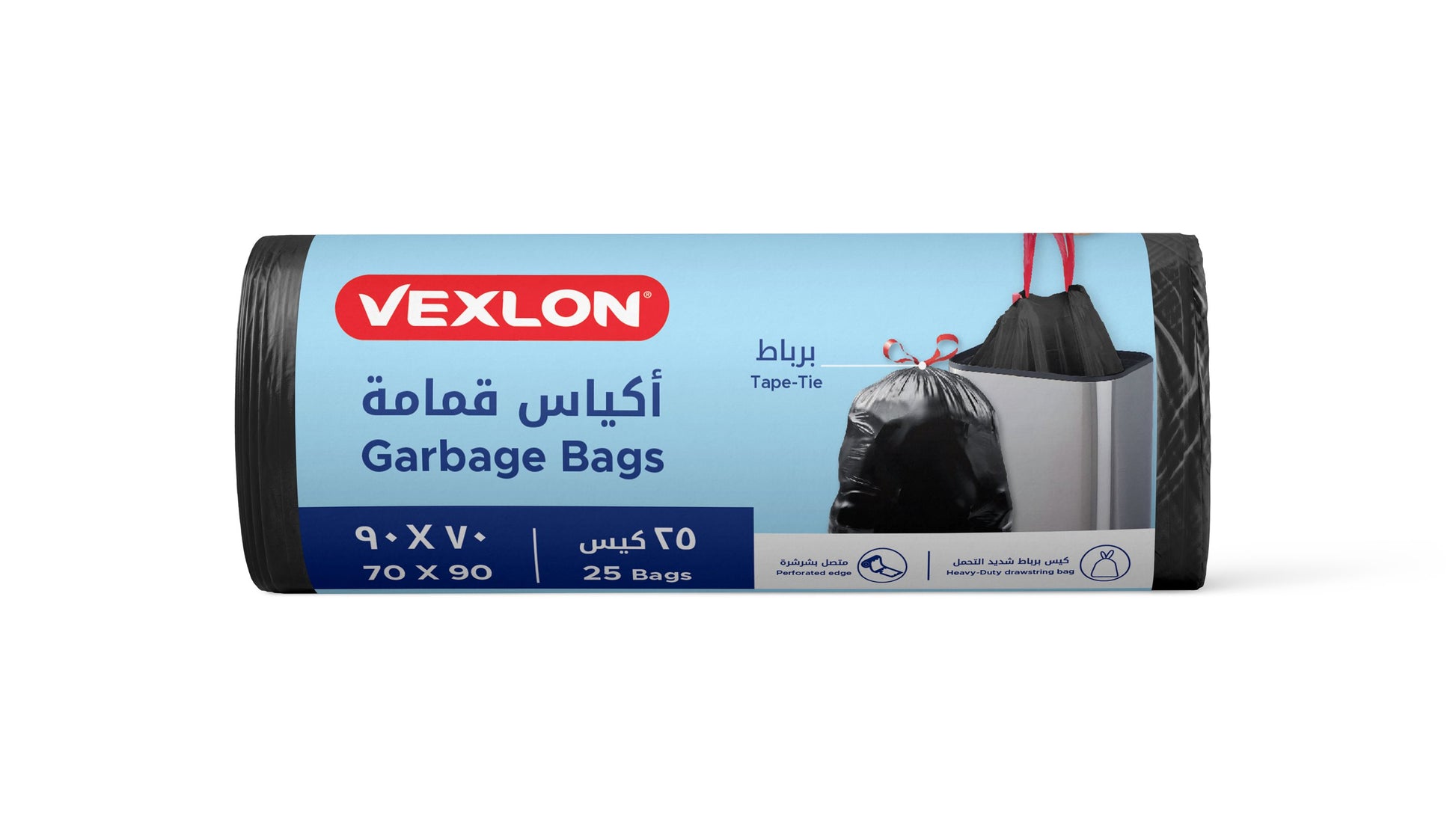Vexlon Tape Tie Garbage Bags Roll - 70x90cm 25 Bags